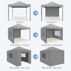 LifeGoods Partytent - 3x4.5 M - Zijwanden - Easy Up - Opvouwbaar - Waterdicht - Draagtas Met Wieltjes - Donkergrijs 18 LifeGoods Partytent - 3x4.5 M - Zijwanden - Easy Up - Opvouwbaar - Waterdicht - Draagtas Met Wieltjes - Donkergrijs -Tuin- En Buitenwinkels 1200x1200 57