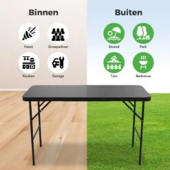 LifeGoods Klaptafel - Inklapbaar - 120 Cm - 4 Personen - Zwart -Tuin- En Buitenwinkels 1200x1200 571