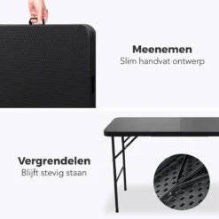 LifeGoods Klaptafel - Inklapbaar - 120 Cm - 4 Personen - Zwart -Tuin- En Buitenwinkels 1200x1200 573