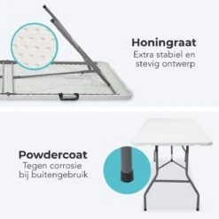 LifeGoods Klaptafel - Inklapbaar - 70x180cm - Verstelbare Vouwtafel - Weerbestendig - Wit 10 LifeGoods Klaptafel - Inklapbaar - 70x180cm - Verstelbare Vouwtafel - Weerbestendig - Wit -Tuin- En Buitenwinkels 1200x1200 585