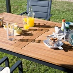 NATERIAL - Uitschuifbare Tuintafel ORIS - Uitschuifbare Tafel Voor 6 Tot 8 Personen - 180-240x100 Cm - Aluminium - Hout Eucalyptus -Tuin- En Buitenwinkels 1200x1200 600