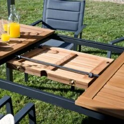 NATERIAL - Uitschuifbare Tuintafel ORIS - Uitschuifbare Tafel Voor 6 Tot 8 Personen - 180-240x100 Cm - Aluminium - Hout Eucalyptus -Tuin- En Buitenwinkels 1200x1200 601