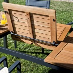 NATERIAL - Uitschuifbare Tuintafel ORIS - Uitschuifbare Tafel Voor 6 Tot 8 Personen - 180-240x100 Cm - Aluminium - Hout Eucalyptus -Tuin- En Buitenwinkels 1200x1200 602