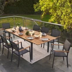 NATERIAL - Uitschuifbare Tuintafel ORIS - Uitschuifbare Tafel Voor 6 Tot 8 Personen - 180-240x100 Cm - Aluminium - Hout Eucalyptus -Tuin- En Buitenwinkels 1200x1200 603