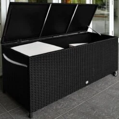 Casaria Wicker Opbergbox - Waterdicht 121,5cm Met Wielen - Grijs -Tuin- En Buitenwinkels 1200x1200 666