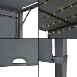 Pergola Fortaleza Tuinpaviljoen Met LED Verlichting 3x3 M Donkergrijs 9 Pergola Fortaleza Tuinpaviljoen Met LED Verlichting 3x3 M Donkergrijs -Tuin- En Buitenwinkels 1200x1200 673