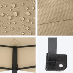 LifeGoods Partytent - 3x4.5 M - Zijwanden - Easy Up - Opvouwbaar - Waterdicht - Draagtas Met Wieltjes - Beige -Tuin- En Buitenwinkels 1200x1200 699