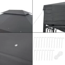 Paviljoen Lanciano Partytent 4x3x2,65 Cm Donkergrijs -Tuin- En Buitenwinkels 1200x1200 705