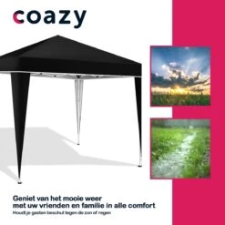 Coazy Waterdichte Partytent 3x3 Meter Opvouwbaar - Paviljoen - Easy Up - Pop-up Tent Met Haringen, Touw En Anti Slip Poten - Waterdicht - Partytenten Weerbestendig -Tuin- En Buitenwinkels 1200x1200 718