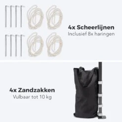 LifeGoods Partytent - 3x3 M - Easy Up - Opvouwbaar - Waterdicht - Draagtas Met Wieltjes - Beige -Tuin- En Buitenwinkels 1200x1200 723