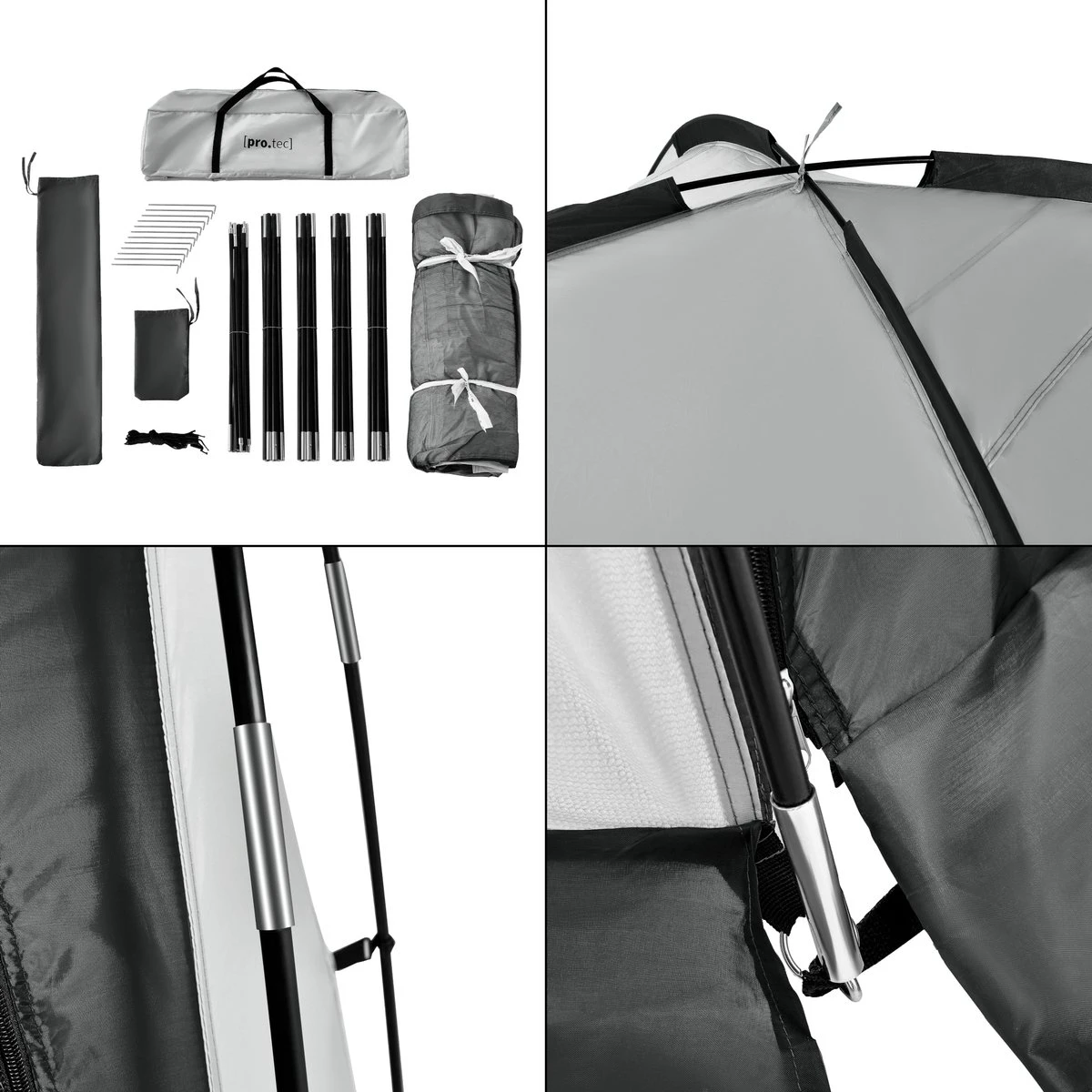 Pro-Tec Paviljoen Grästorp Met LED-verlichting 345x345x247 Cm Donkergrijs 2 Pro-Tec Paviljoen Grästorp Met LED-verlichting 345x345x247 Cm Donkergrijs - Afbeelding 2