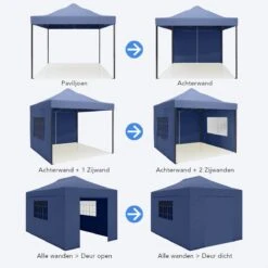 LifeGoods Partytent - 3x4.5 M - Zijwanden - Easy Up - Opvouwbaar - Waterdicht - Draagtas Met Wieltjes - Donkerblauw 17 LifeGoods Partytent - 3x4.5 M - Zijwanden - Easy Up - Opvouwbaar - Waterdicht - Draagtas Met Wieltjes - Donkerblauw -Tuin- En Buitenwinkels 1200x1200 758