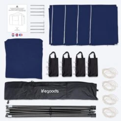 LifeGoods Partytent - 3x3 M - Zijwanden - Easy Up - Opvouwbaar - Waterdicht - Draagtas Met Wieltjes - Donkerblauw 16 LifeGoods Partytent - 3x3 M - Zijwanden - Easy Up - Opvouwbaar - Waterdicht - Draagtas Met Wieltjes - Donkerblauw -Tuin- En Buitenwinkels 1200x1200 765
