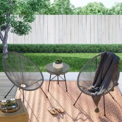 LifeGoods Acapulco Bistroset - 3-Delig - Tuinset Met Bijzettafel - Grijs -Tuin- En Buitenwinkels 1200x1200 841
