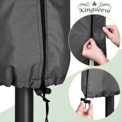 Kingsleeve Parasolhoes Tot Ø 330cm - Weerbestendig Robuust - Grijs -Tuin- En Buitenwinkels 1200x1200 85