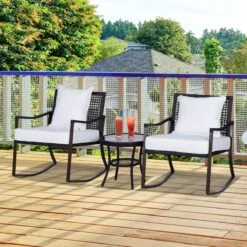 Outsunny Tuinset 7-delig Schommelstoel Set Zitgroep Met Kussens Rotan Bruin 863-030 -Tuin- En Buitenwinkels 1200x1200 863