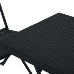 Merkloos 3-delige Bistroset Poly Rattan - Inklapbaar - Balkon Tuinmeubelset - Zwart -Tuin- En Buitenwinkels 1200x1200 881