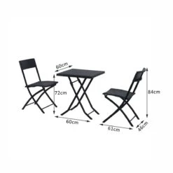 Merkloos 3-delige Bistroset Poly Rattan - Inklapbaar - Balkon Tuinmeubelset - Zwart -Tuin- En Buitenwinkels 1200x1200 882