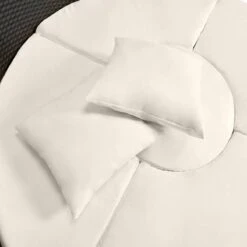 Casaria Polyrattan Zonne-Eiland Ø185cm – Incl. Kussens - Zwart Crème -Tuin- En Buitenwinkels 1200x1200 898