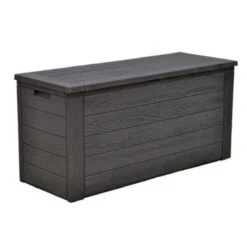 Merkloos Woody Tuin Opbergbox - 324 Liter 45x120x60 Cm - Tuinkussenbox - Antraciet/bruin -Tuin- En Buitenwinkels 1200x1200 90