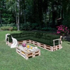 Beautissu Style – Palletkussen Set – 1x Zitkussen 120x80 Cm & 1x Rugkussen 120x40 Cm – Donker Groen -Tuin- En Buitenwinkels 1200x1200 988