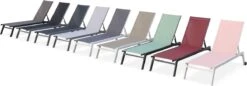 ELSA - Set Van 2 Ligstoelen Van Aluminium En Textileen, Ligbed Multipositioneel Met Wieltjes, Kleur Wit/grijs -Tuin- En Buitenwinkels 1200x418 1
