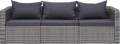 VidaXL 3-delige Loungeset Met Kussens Poly Rattan Grijs -Tuin- En Buitenwinkels 1200x442