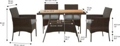 Teamson Home 5-Delig Diningset - Tuinset - Tuinmeubelen - Tafel En 4 Stoelen - Voor Maximaal 4 Personen - Massief Houten Tafelblad - Bruin - 244 X 132 X 84 (cm) -Tuin- En Buitenwinkels 1200x460 1