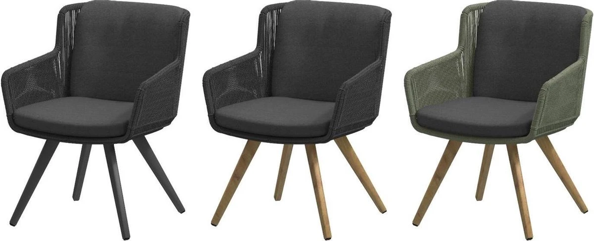 4 Seasons Outdoor 4SO Armstoel Flores Anthracite - 1 Stuk 3 4 Seasons Outdoor 4SO Armstoel Flores Anthracite - 1 Stuk - Afbeelding 3