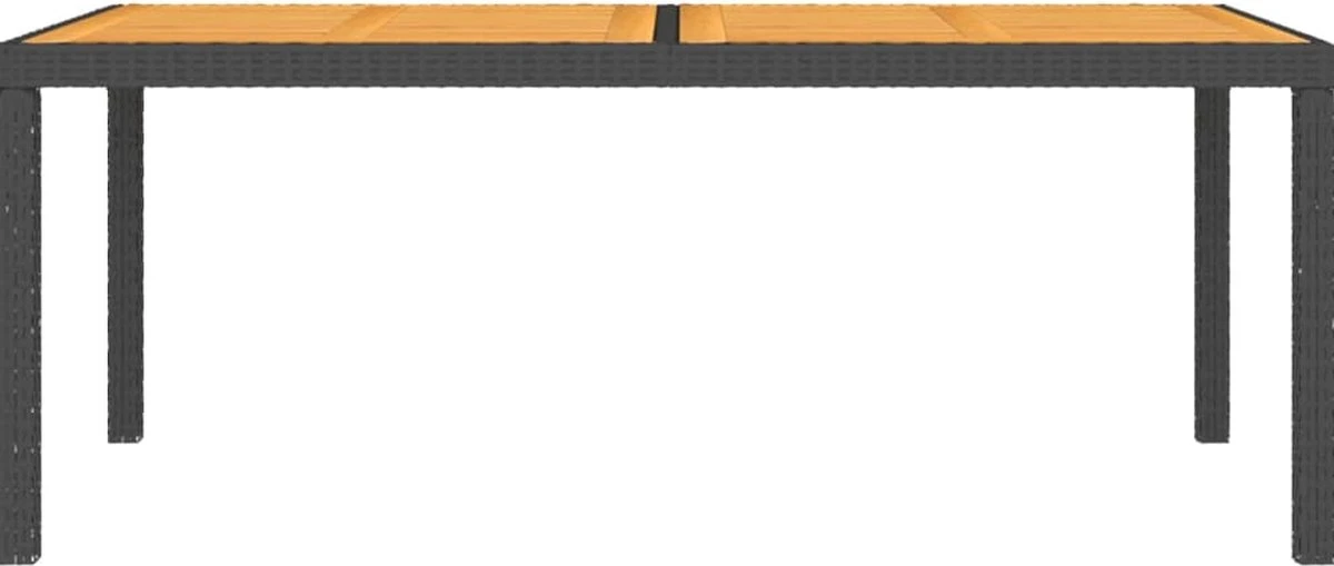 VidaXL Tuintafel 150x90x75 Cm Poly Rattan En Acaciahout Zwart 5 VidaXL Tuintafel 150x90x75 Cm Poly Rattan En Acaciahout Zwart - Afbeelding 5