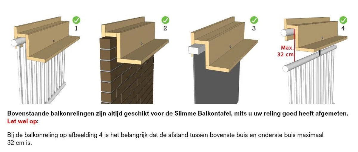 GoudmetHout Inklapbare Balkontafel - Balkonbar - Balkon Tafel - 99 Cm - Hout - Transparant Wash - Reling Smal 7 GoudmetHout Inklapbare Balkontafel - Balkonbar - Balkon Tafel - 99 Cm - Hout - Transparant Wash - Reling Smal - Afbeelding 7