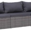 VidaXL 3-delige Loungeset Met Kussens Poly Rattan Grijs