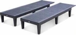 Set Van 2 Ligstoelen, PIA, Ligstoel Met Verschillende Standen, Van Kunststof, Zwart -Tuin- En Buitenwinkels 1200x552 1