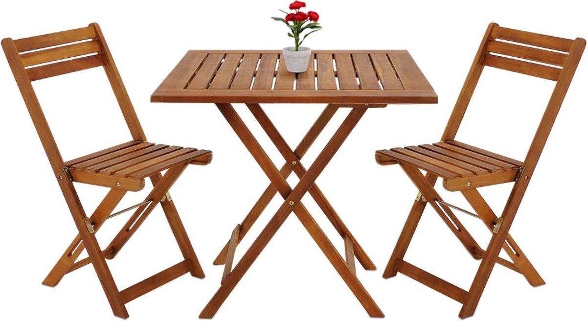 Merkloos Balkonset 3-delig - Acacia Hout 1 Merkloos Balkonset 3-delig - Acacia Hout