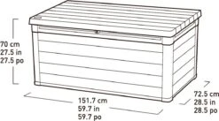 Keter Denali Opbergbox - 570L - 151,7x72,5x70cm - Grijs -Tuin- En Buitenwinkels 1200x668