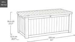 Keter Westwood Opbergbox - 570 L - 155x72.4x64.4 Cm - Grafiet -Tuin- En Buitenwinkels 1200x673