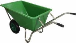 Kruiwagen Met Dubbel Luchtwiel Stal Eco Groen 160 Liter -Tuin- En Buitenwinkels 1200x681 1