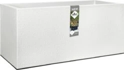 Elho Vivo Structure Finish Lang 90 - Plantenbak Voor Binnen & Buiten - Ø 88 X H 41 - Wit