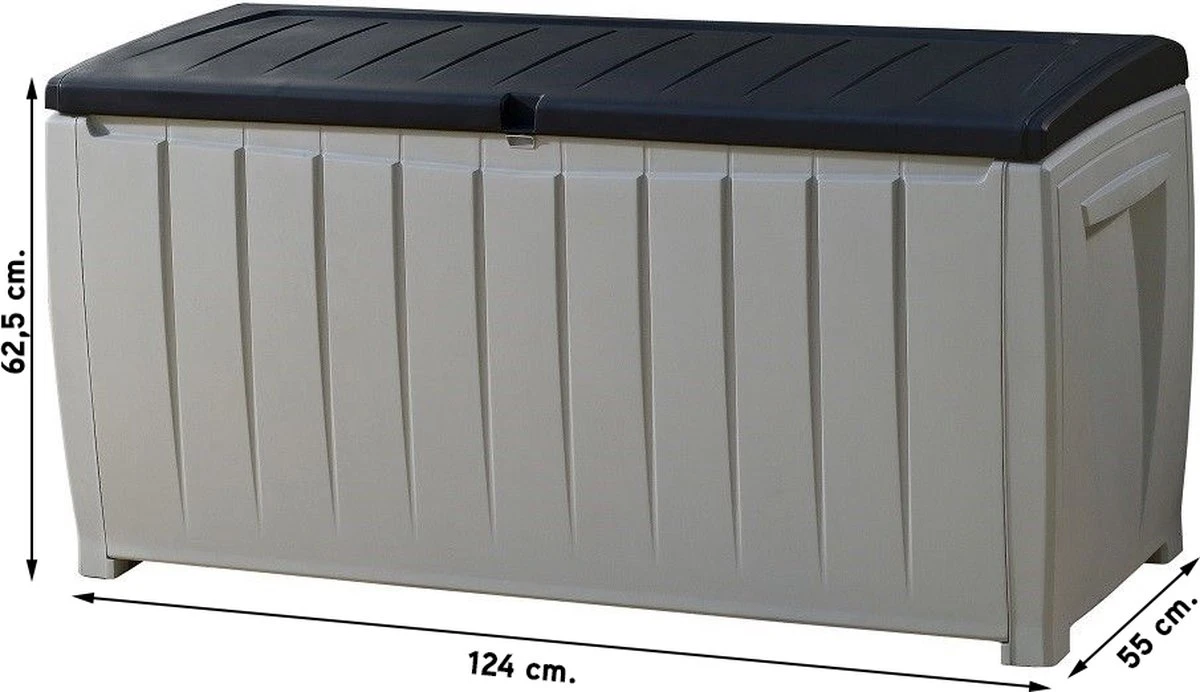 Keter Novel Opbergbox - 340L - 124x55x62.5cm - Grijs 12 Keter Novel Opbergbox - 340L - 124x55x62.5cm - Grijs - Afbeelding 12