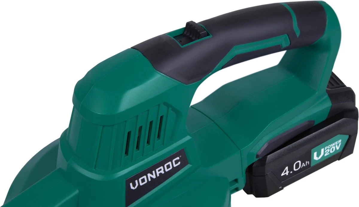 VONROC Accu Bladblazer – VPower 20V – 2 Standen – Max. Blaassnelheid 190km/u – Incl. 4.0Ah Accu En Sneloplader 3 VONROC Accu Bladblazer – VPower 20V – 2 Standen – Max. Blaassnelheid 190km/u – Incl. 4.0Ah Accu En Sneloplader - Afbeelding 3