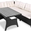 Casaria Polyrattan Tuinset - 15 Delig Voor 6 Personen – Crème Zwart