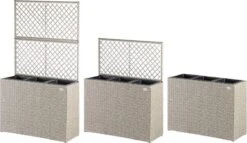 Casaria Polyrattan Bloembak – 3 Bakken Klimophek - Crème -Tuin- En Buitenwinkels 1200x697 2