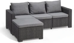 Allibert California Chaise Longue Loungeset - 3 A 4 Personen - Grafiet