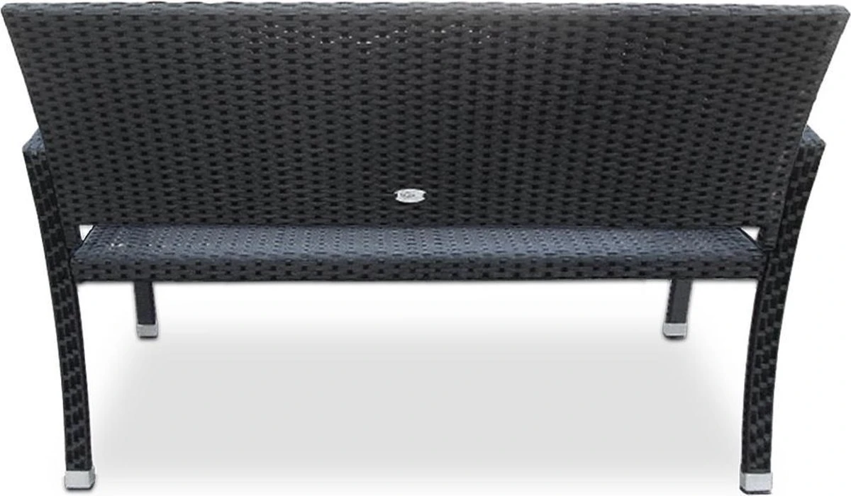 Casaria Polyrattan Tuinbank – 2 Zits UV-bestendig - Zwart 6 Casaria Polyrattan Tuinbank – 2 Zits UV-bestendig - Zwart - Afbeelding 6