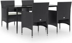 VidaXL 5-delige Tuinset Met Kussens Zwart -Tuin- En Buitenwinkels 1200x723 1