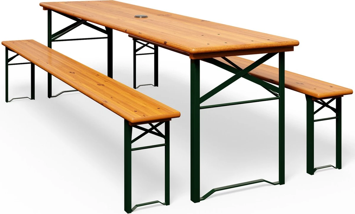 Casaria Tuinset Hout – 2 Banken 1Tafel Inklapbaar - 170x46x75cm 1 Casaria Tuinset Hout – 2 Banken 1Tafel Inklapbaar - 170x46x75cm