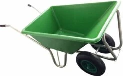 Kruiwagen Met Dubbel Luchtwiel Stal Eco Groen 160 Liter -Tuin- En Buitenwinkels 1200x741