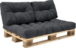 Merkloos En.casa Zitkussen Palletbank - 120 X 80 X 12 Cm - Donkergrijs -Tuin- En Buitenwinkels 1200x751