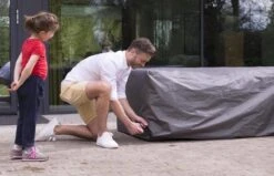 Weersbestendige Beschermhoes Voor Hoekbank | 250/90 X 250/90 X 70 Cm (L-vorm) - Tuinbank / L-Vorm -Waterdicht - Grijs -Tuin- En Buitenwinkels 1200x772