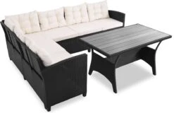 Casaria Polyrattan Tuinset - 15 Delig Voor 6 Personen – Crème Zwart -Tuin- En Buitenwinkels 1200x779 6
